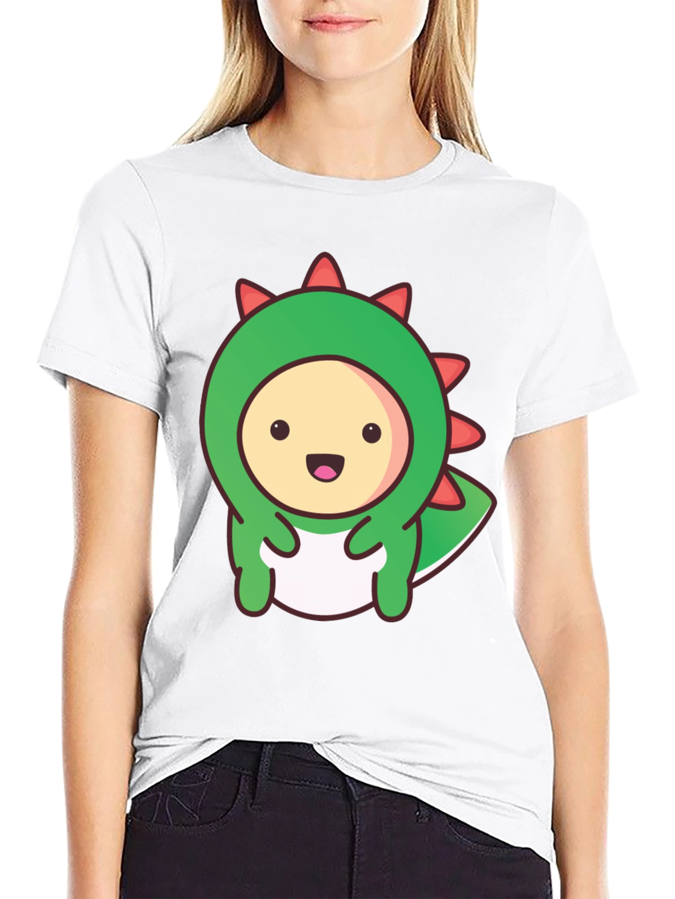 Kawaii Dinosaur Graphic Tee - Soft Cotton T-Shirt