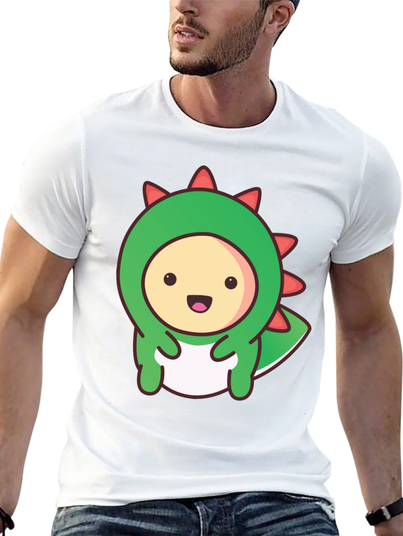 Kawaii Dinosaur Graphic Tee - Soft Cotton T-Shirt