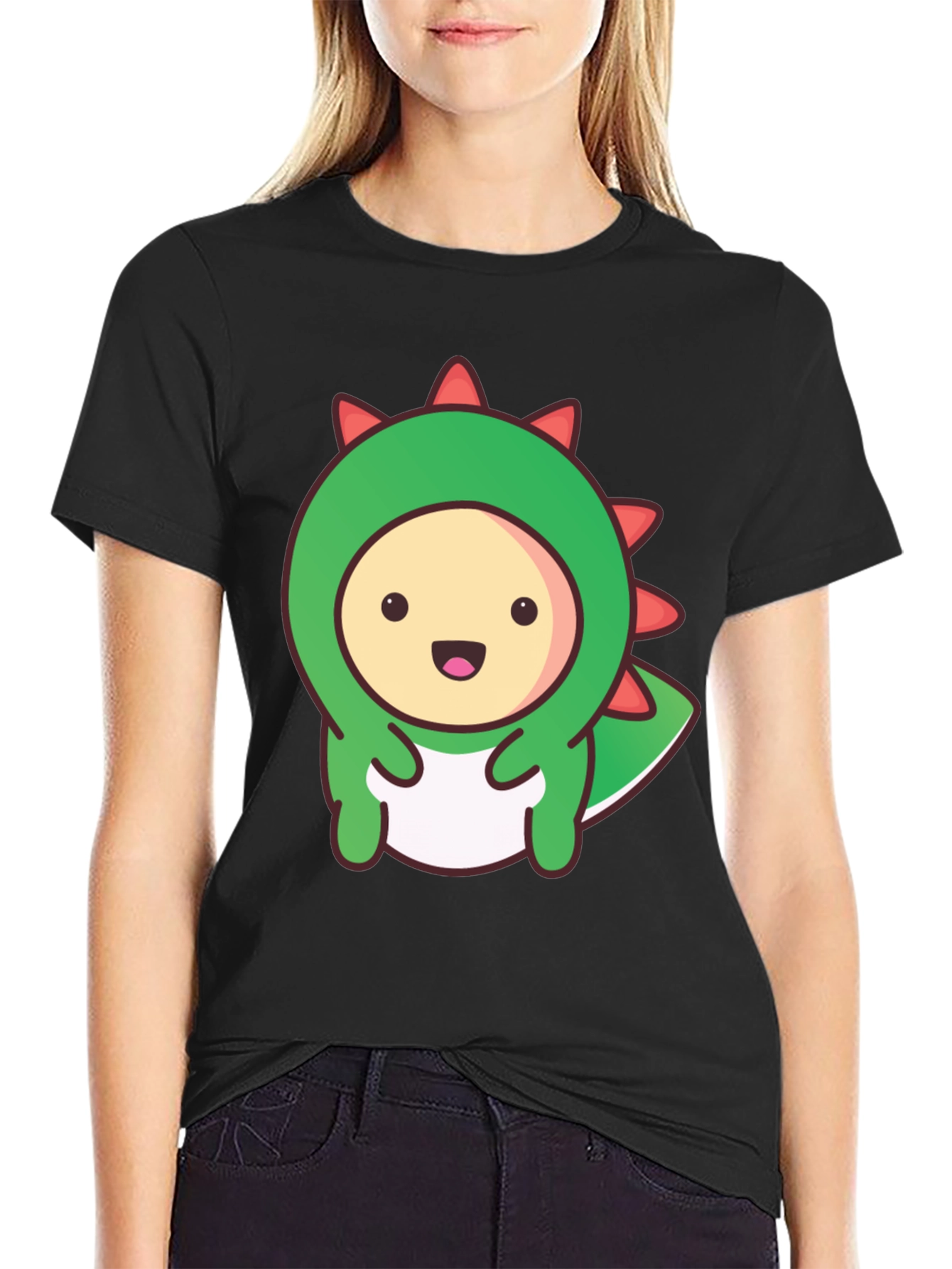 Kawaii Dinosaur Graphic Tee - Soft Cotton T-Shirt