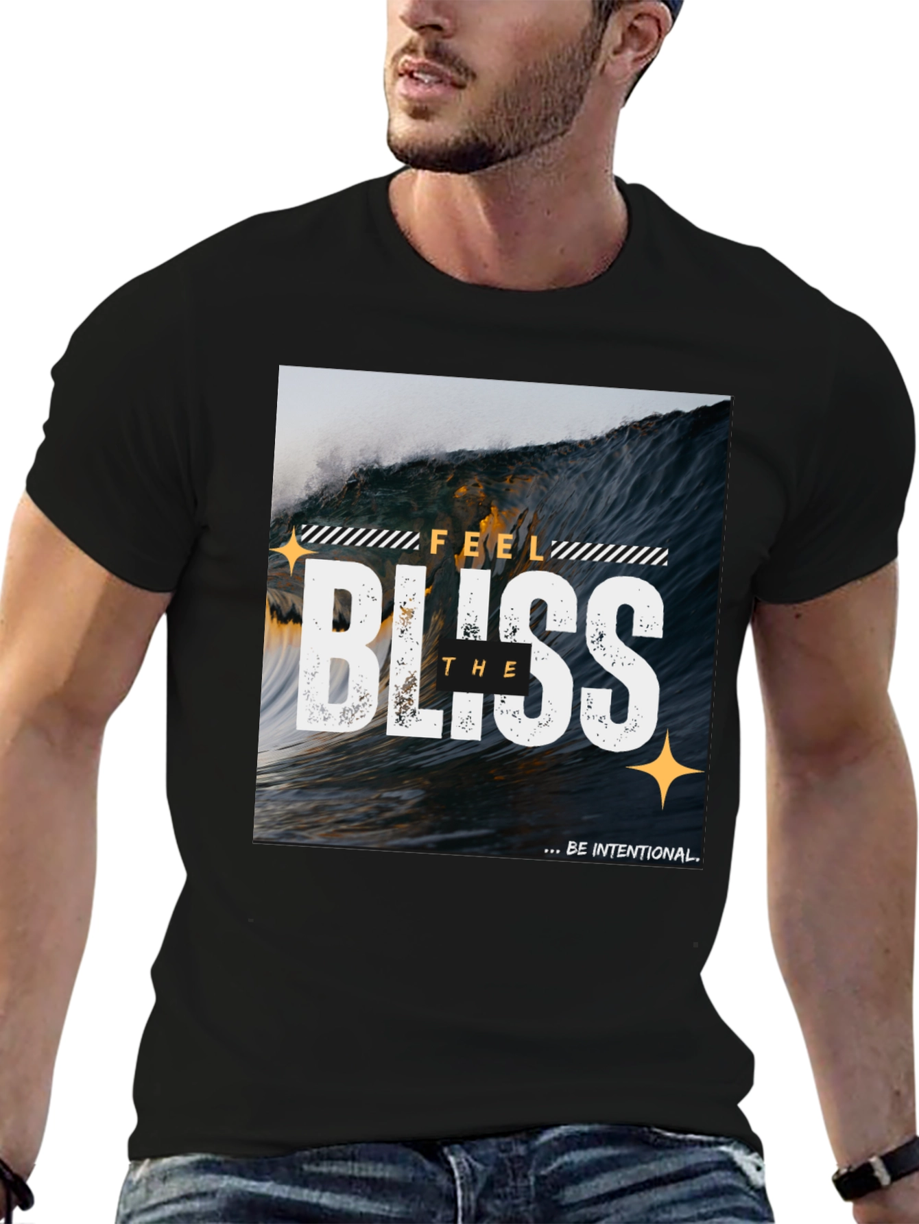 Feel the Bliss Graphic T-Shirt - Black