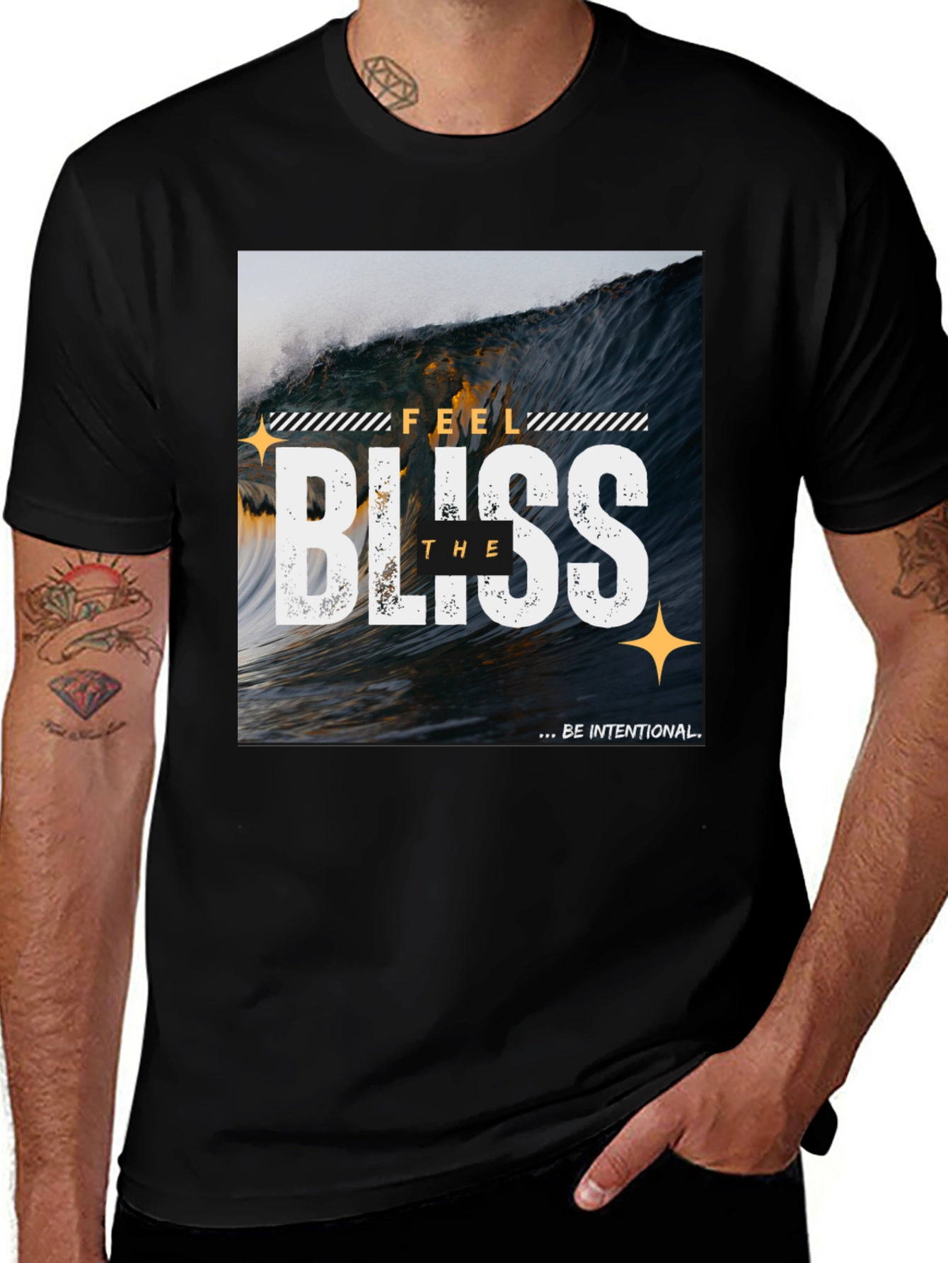 Feel the Bliss Graphic T-Shirt - Black