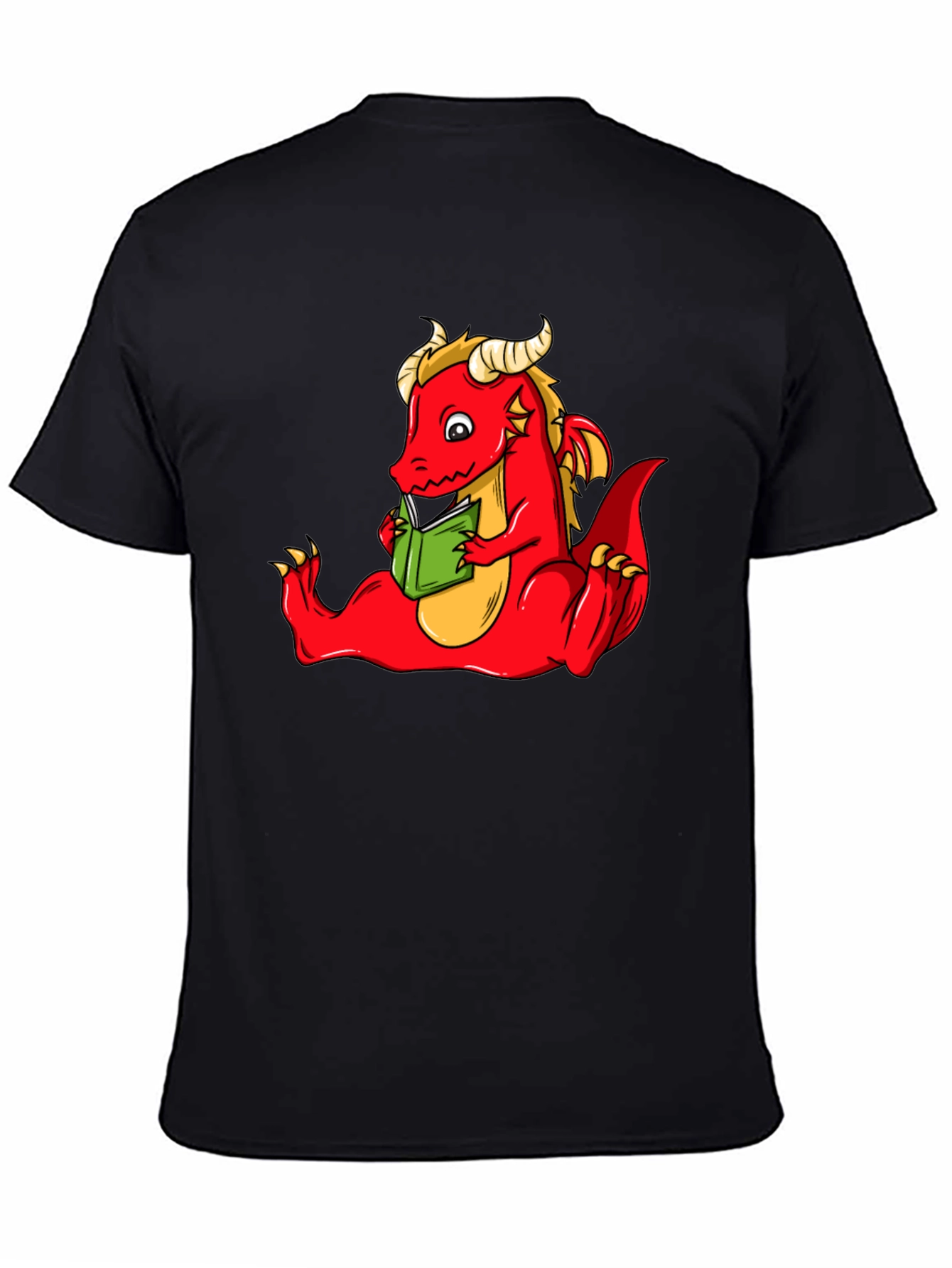 Dragon Reading Book Graphic T-Shirt