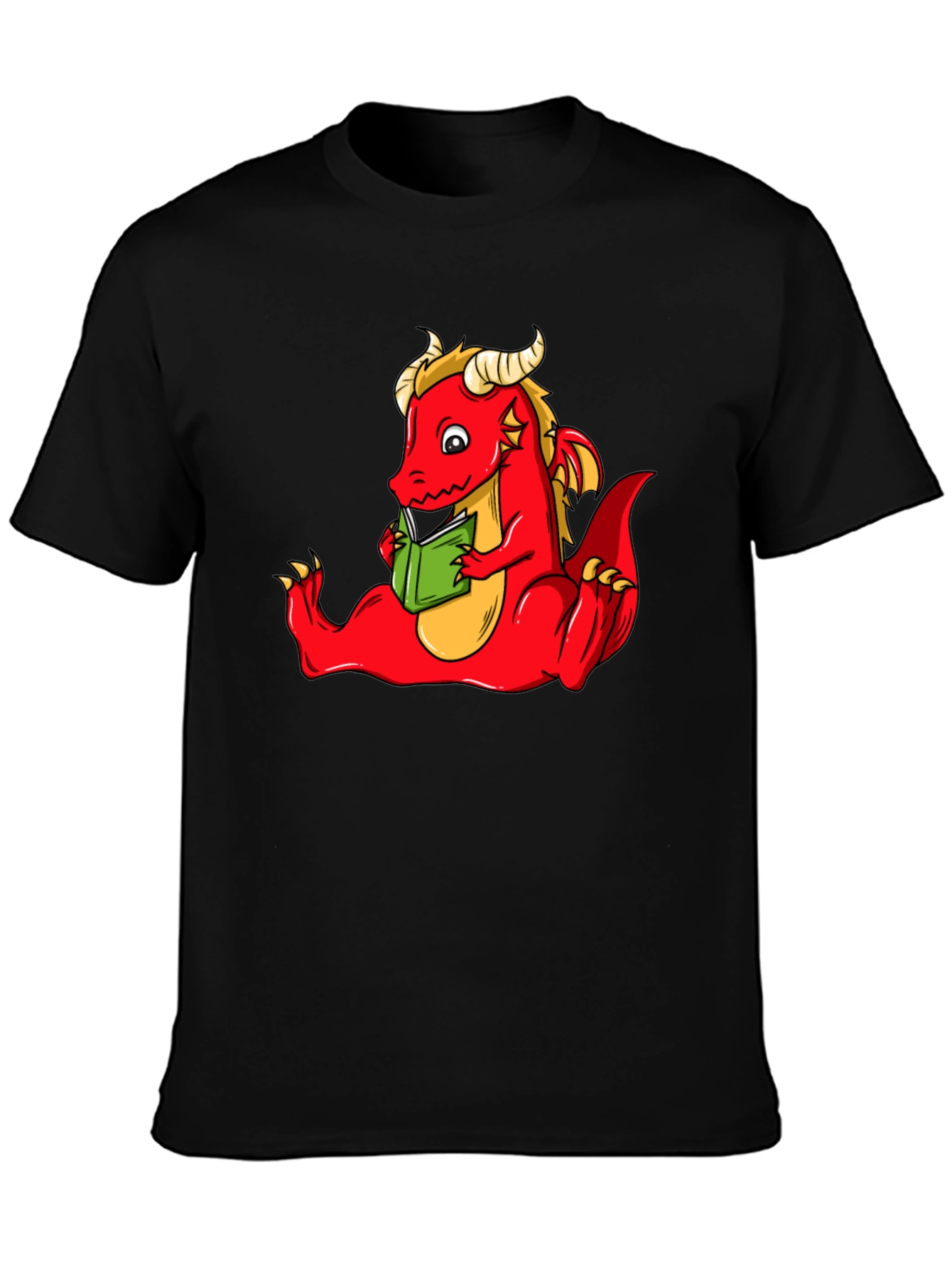 Dragon Reading Book Graphic T-Shirt