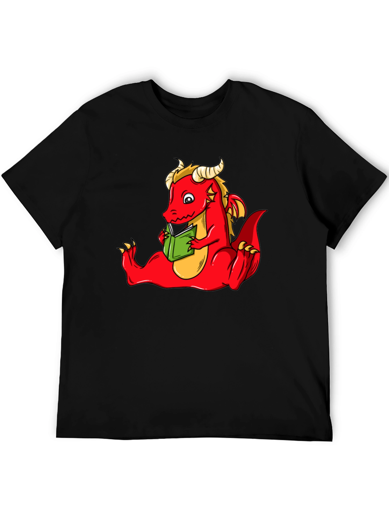 Dragon Reading Book Graphic T-Shirt