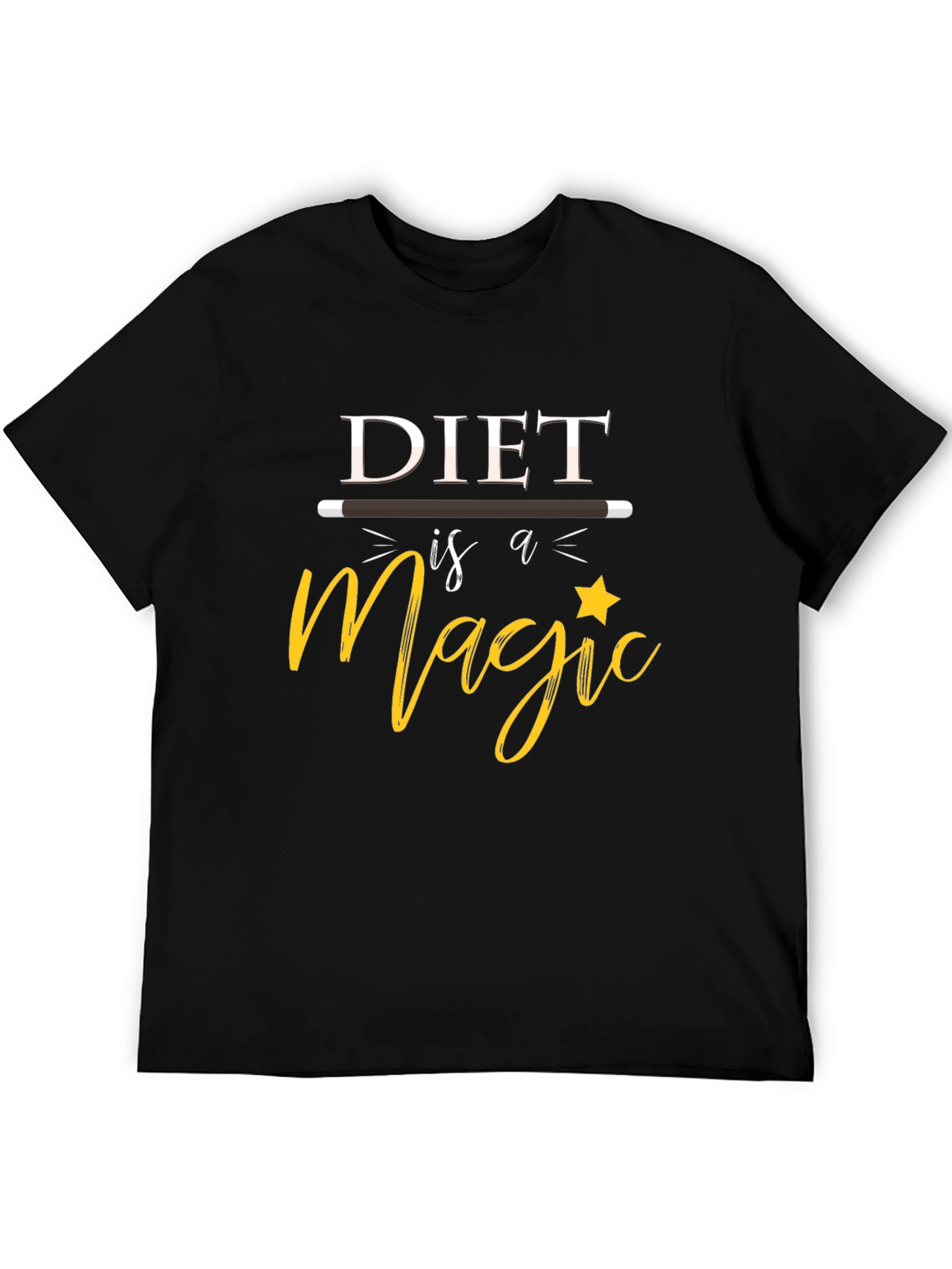 Diet is Magic Black Graphic T-Shirt