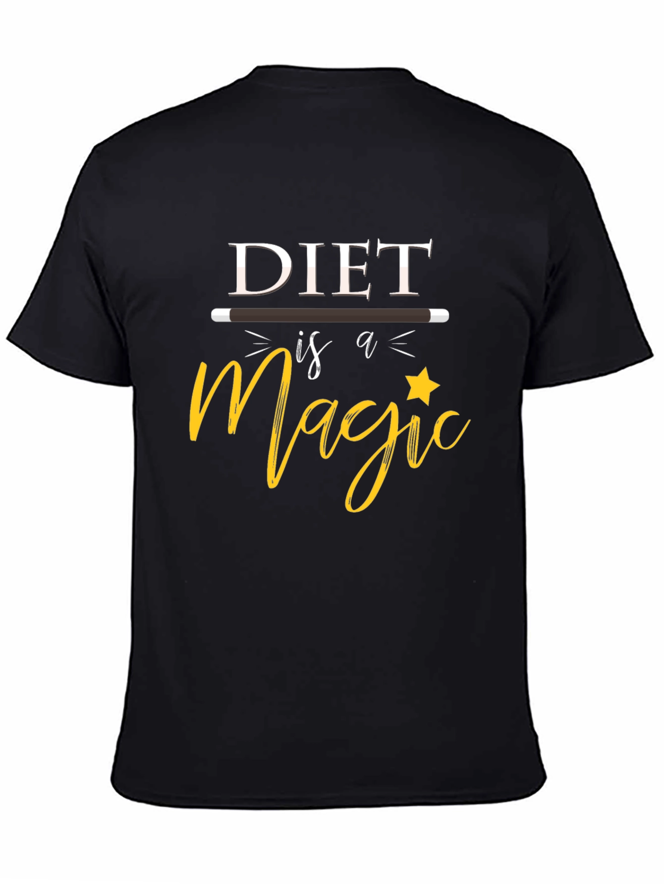 Diet is Magic Black Graphic T-Shirt