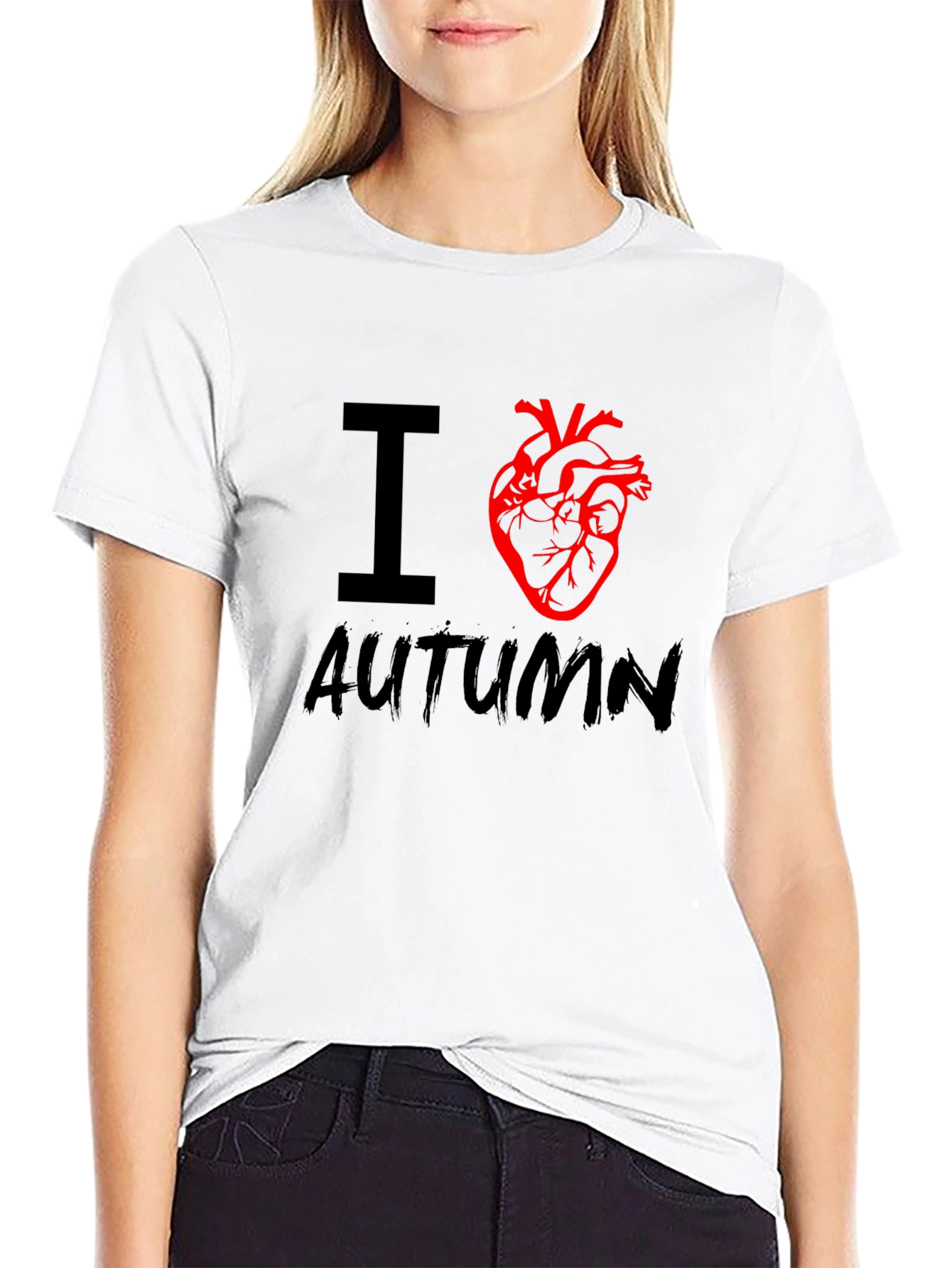 I Heart Autumn T-Shirt - Black