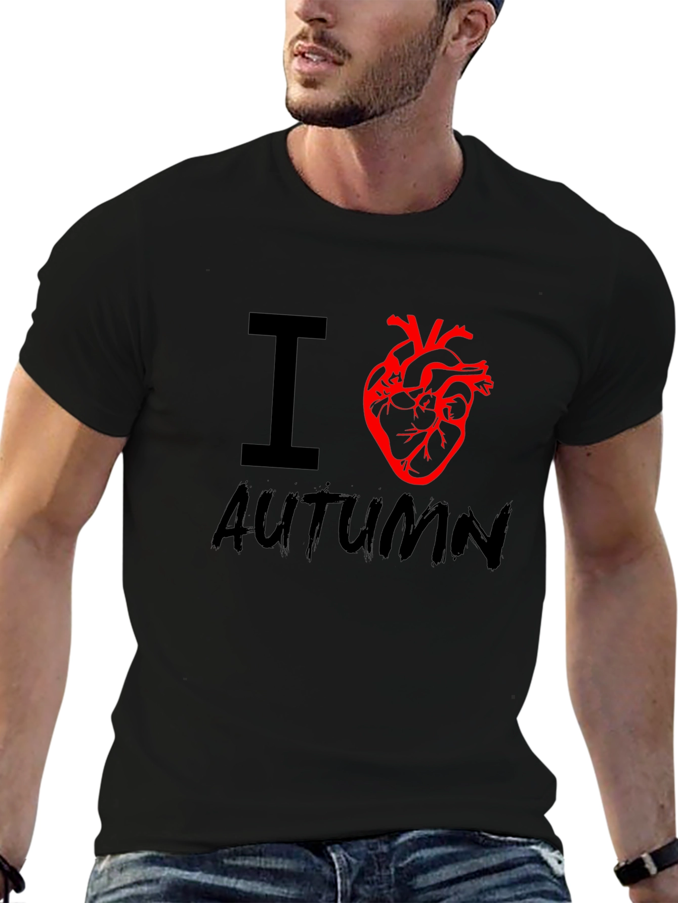 I Heart Autumn T-Shirt - Black