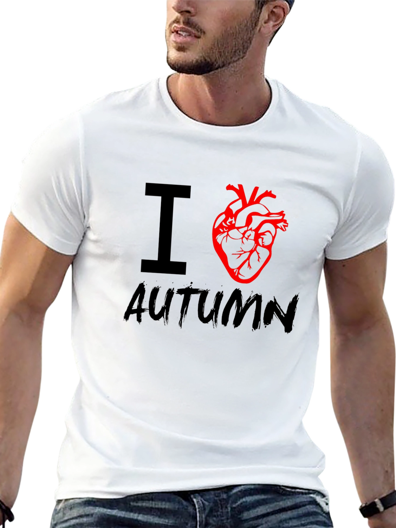 I Heart Autumn T-Shirt - Black