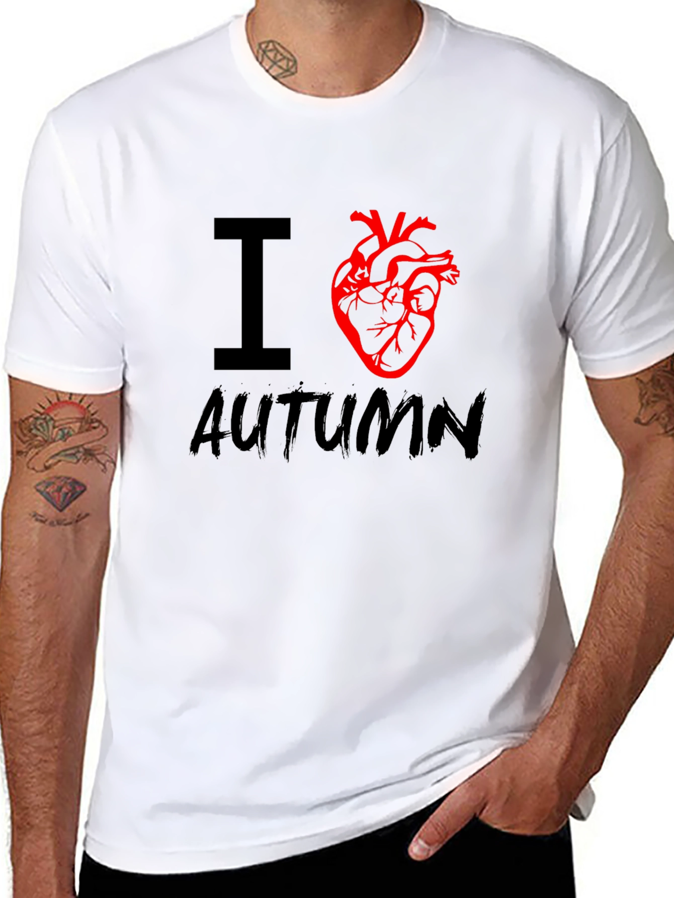 I Heart Autumn T-Shirt - Black