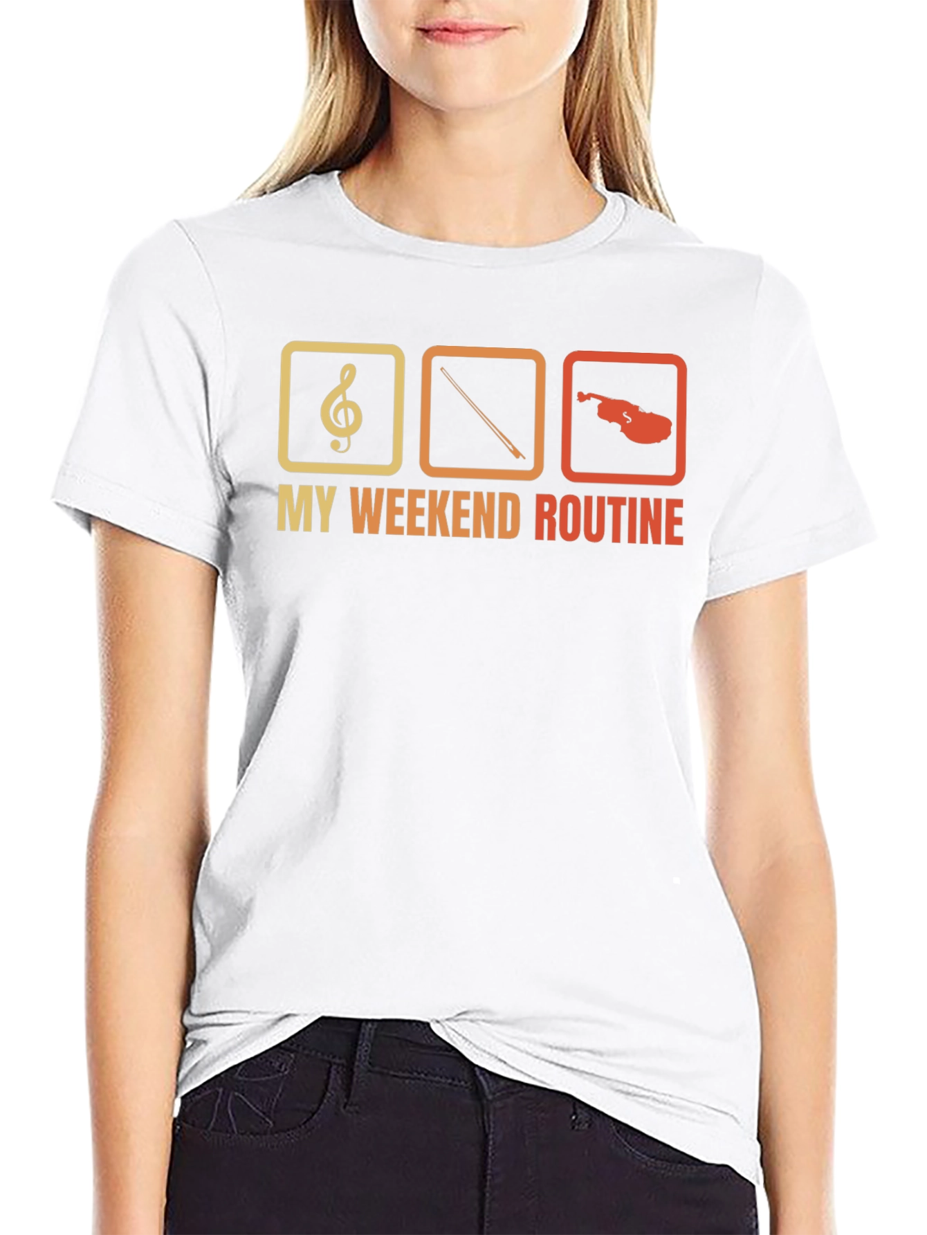 My Weekend Routine Violin T-Shirt