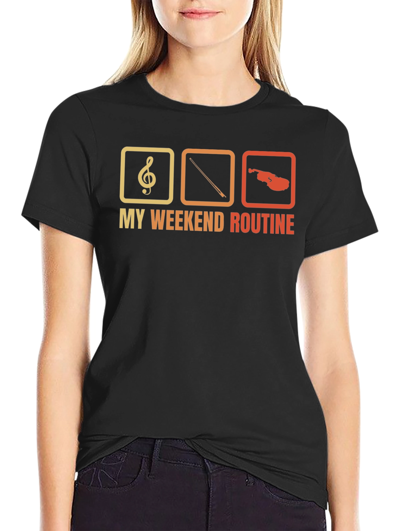My Weekend Routine Violin T-Shirt