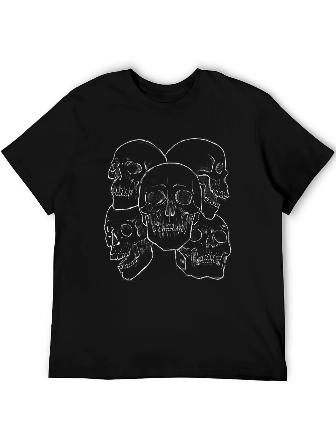 Skull Print Black T-Shirt