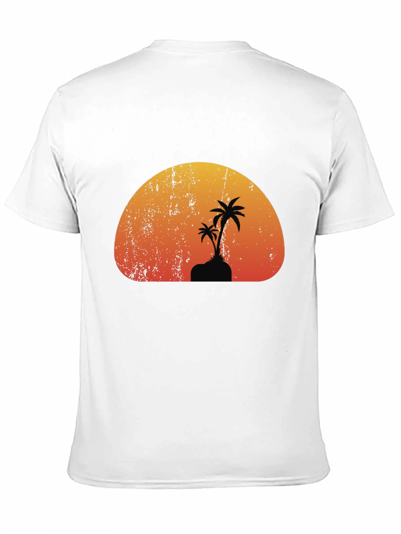 Sunset Palm Tree Graphic Black T-Shirt