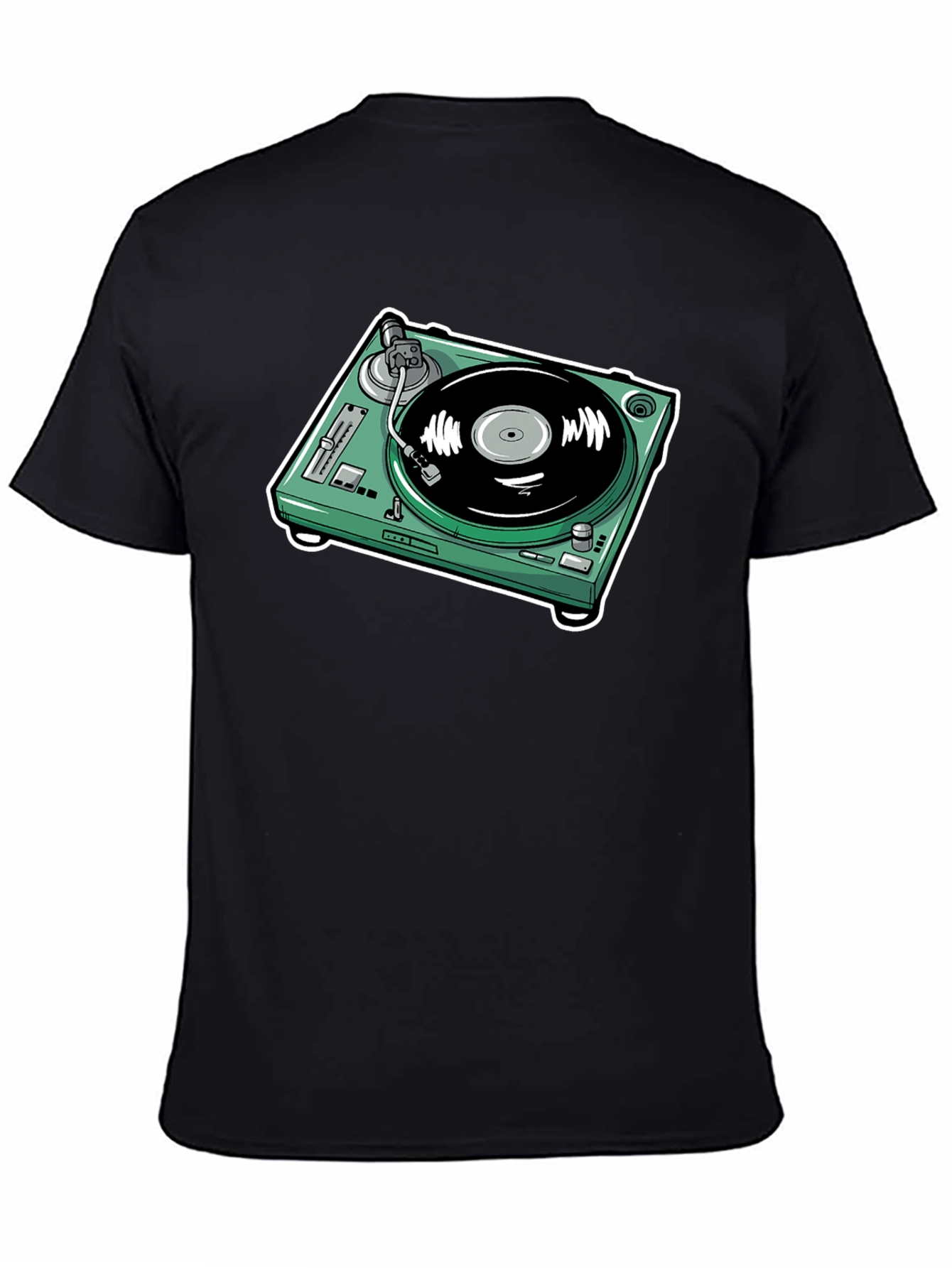 Turntable Graphic T-Shirt - Black Cotton Tee
