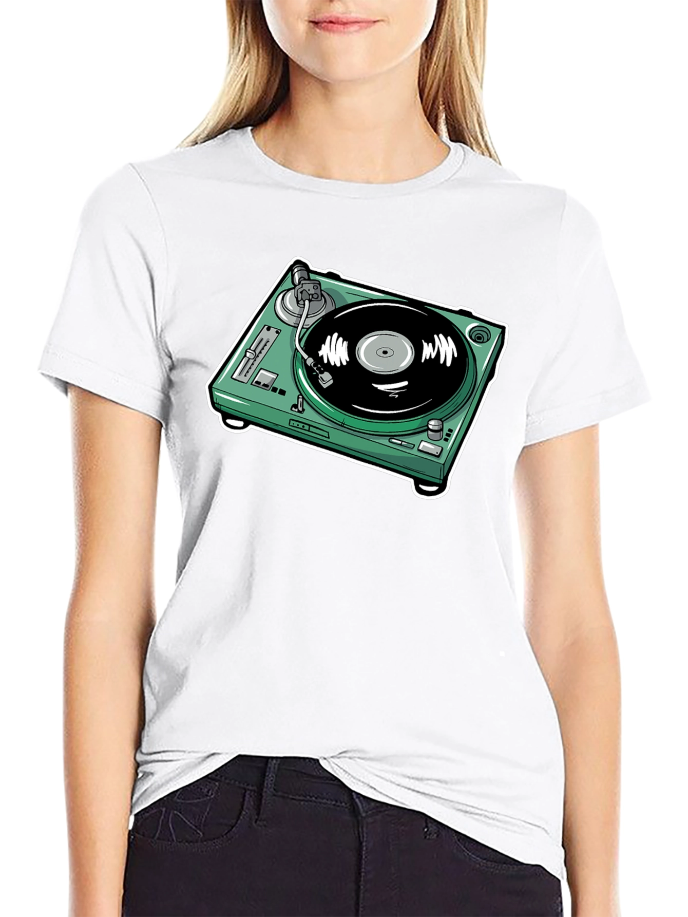 Turntable Graphic T-Shirt - Black Cotton Tee