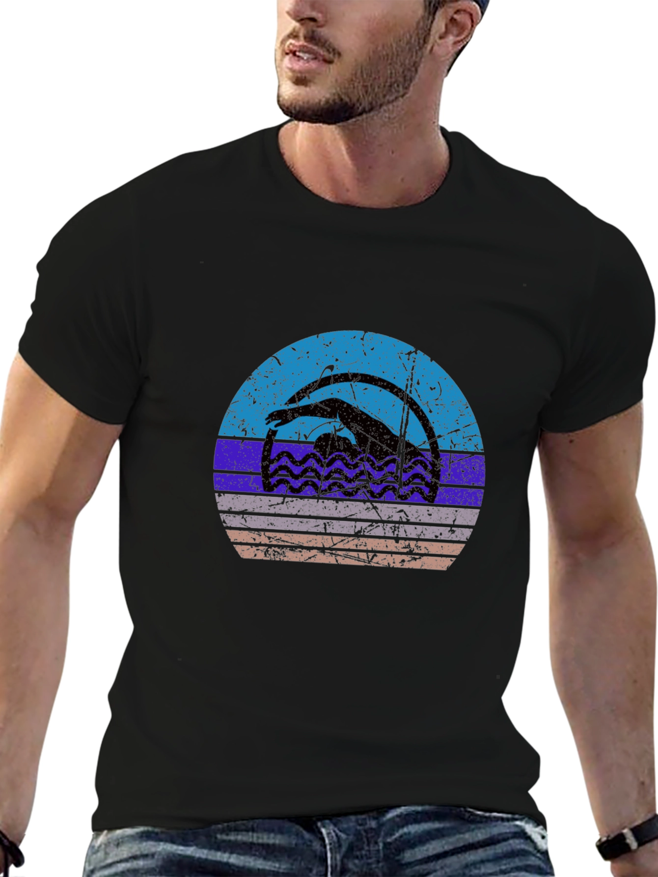 Retro Swimmer Graphic T-Shirt