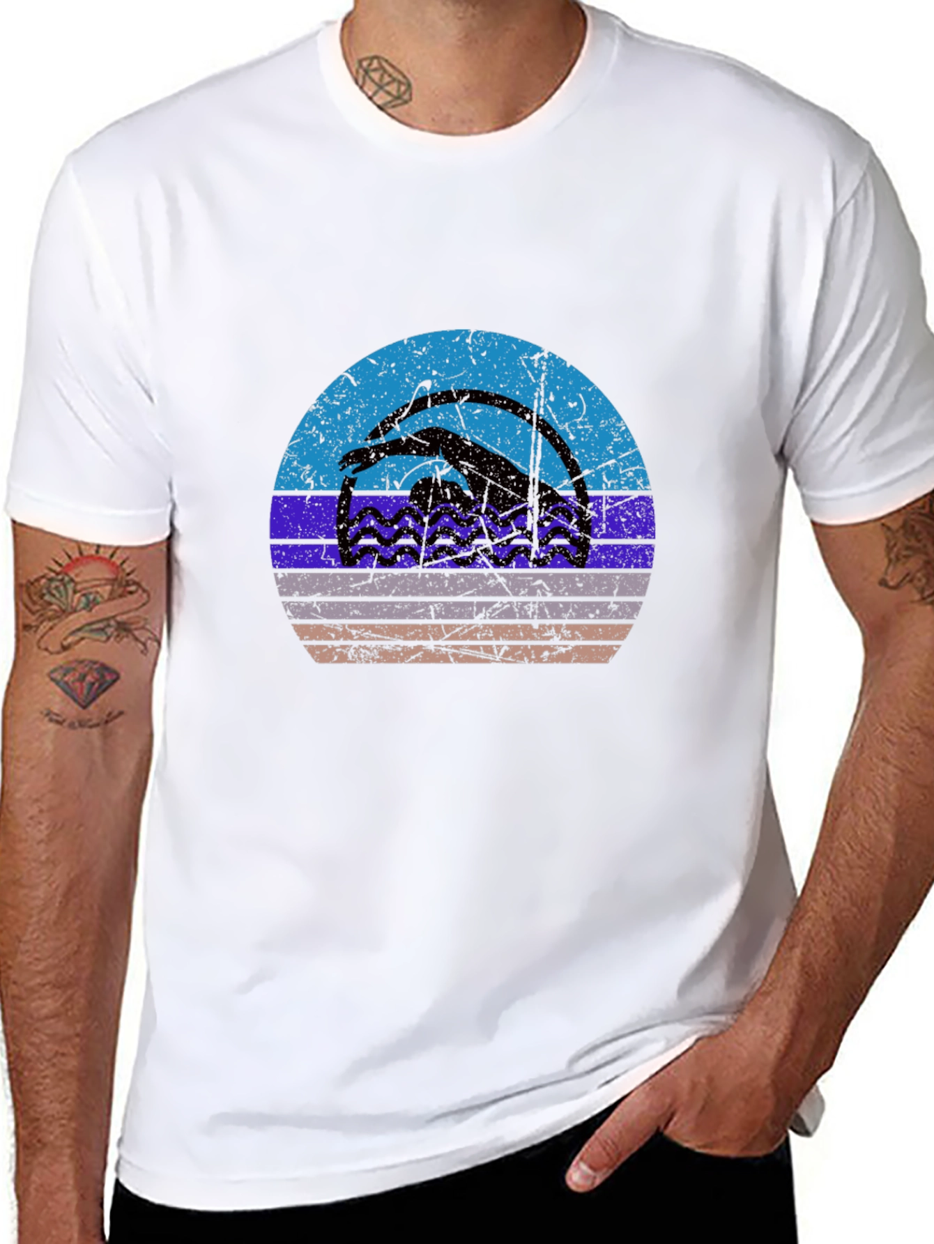 Retro Swimmer Graphic T-Shirt