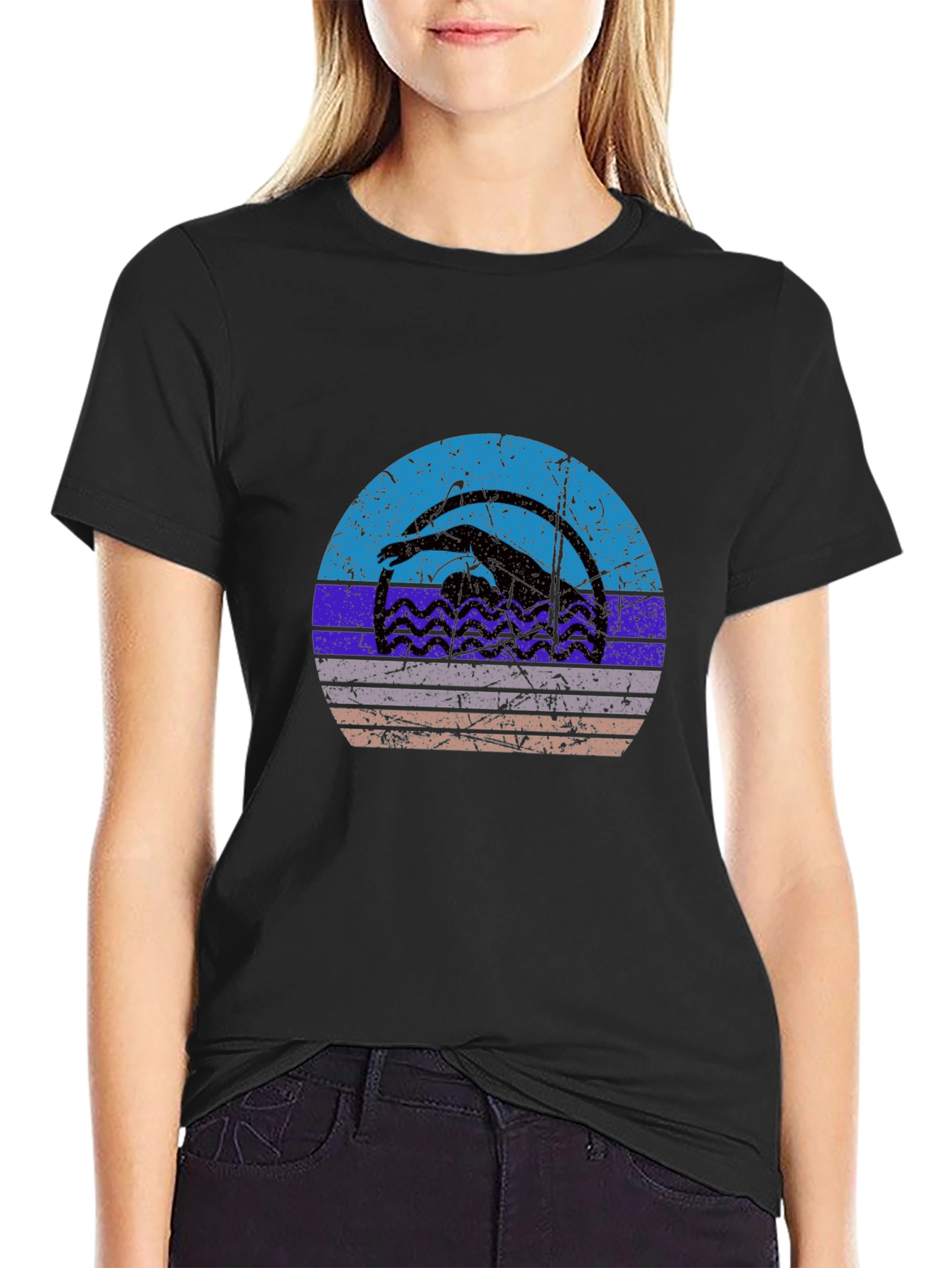Retro Swimmer Graphic T-Shirt