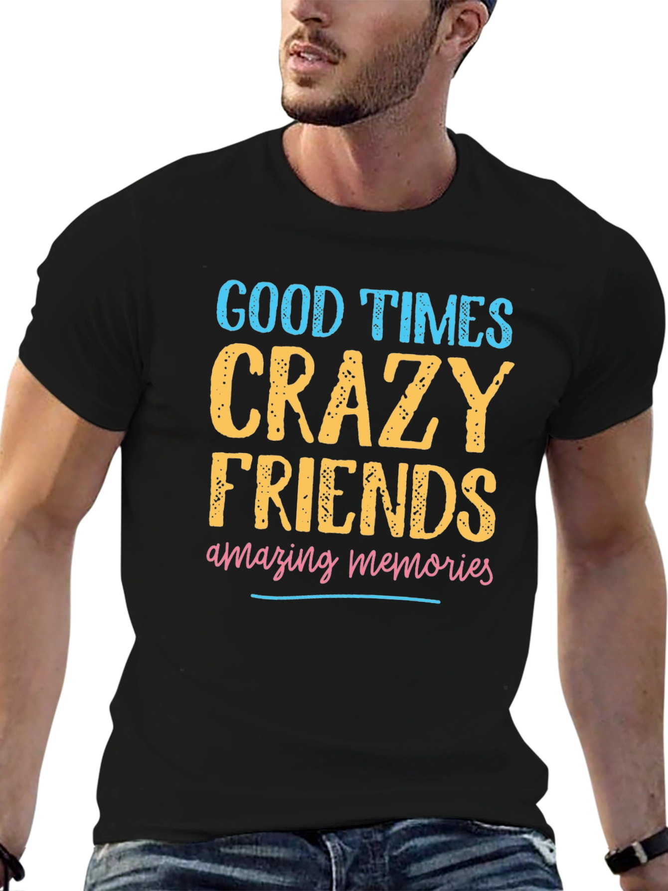 Good Times Crazy Friends Graphic T-Shirt