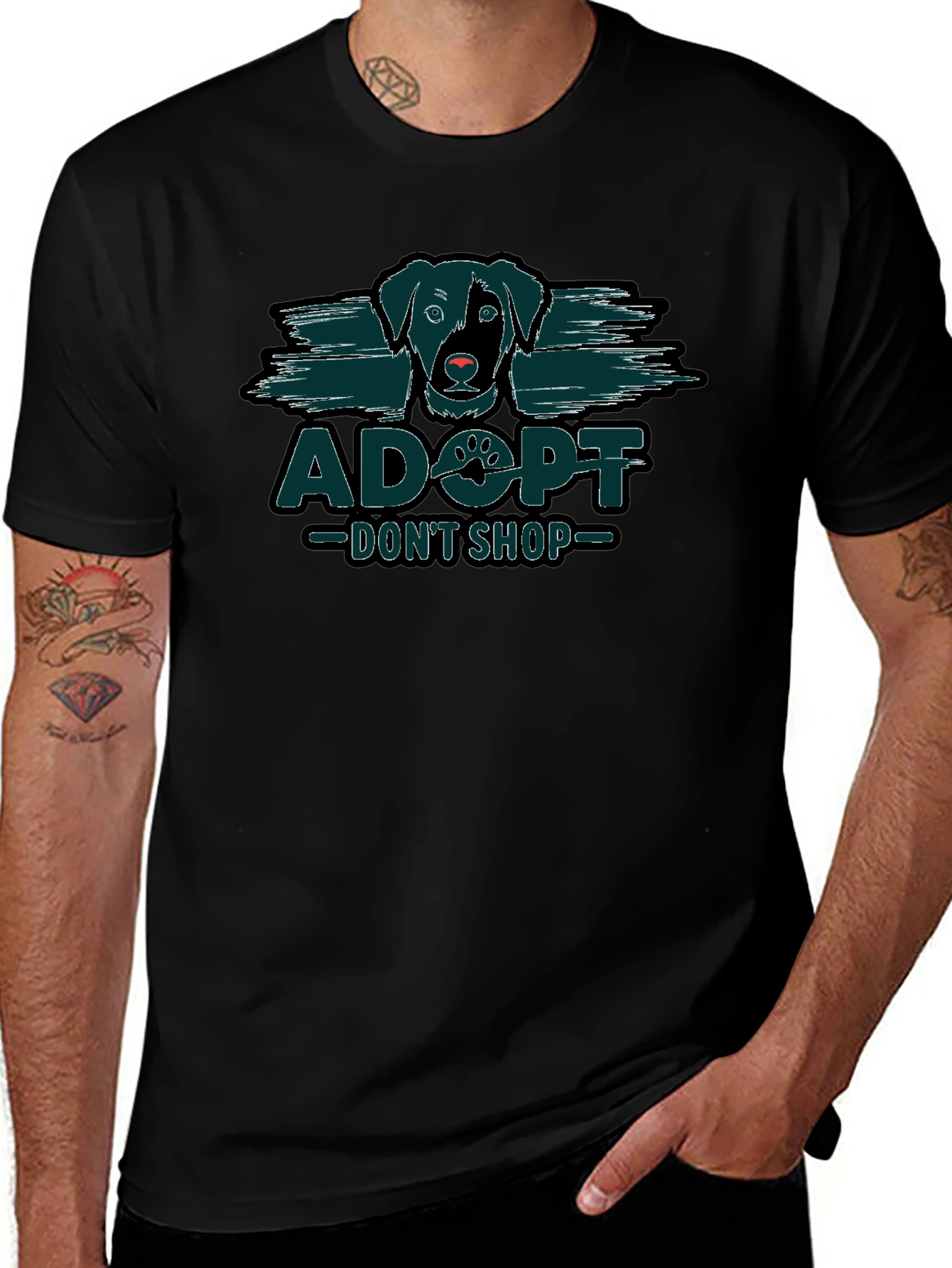 Adopt Dont Shop Dog Graphic T-Shirt