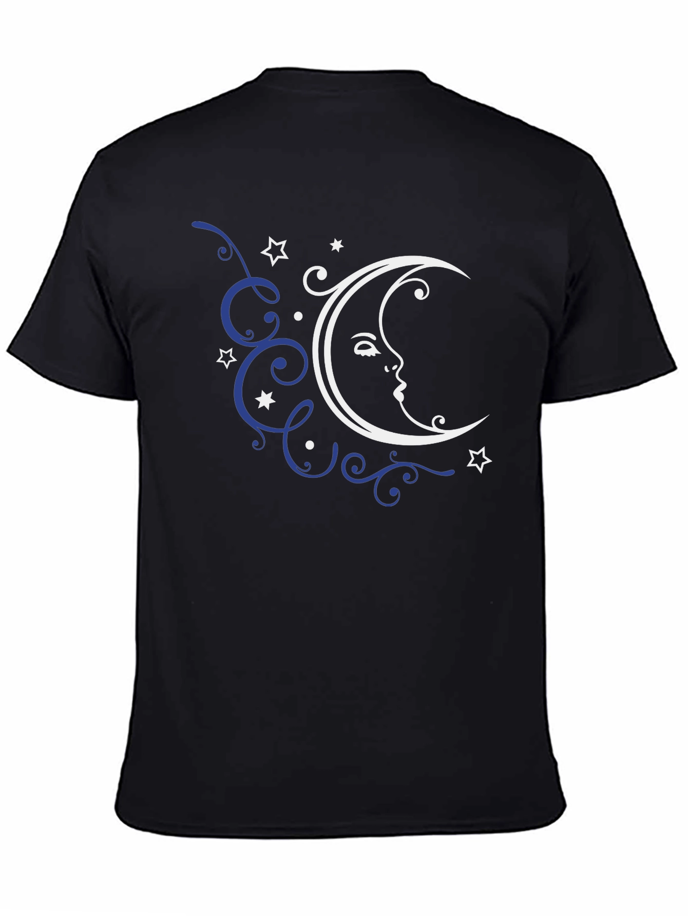Celestial Moon Graphic Tee - Black Cotton T-Shirt
