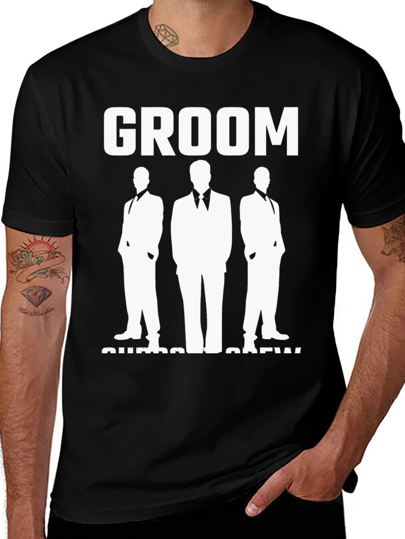Groom Squad Crew Black T-Shirt