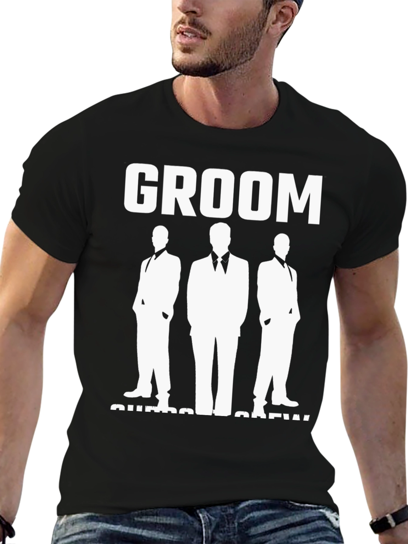 Groom Squad Crew Black T-Shirt