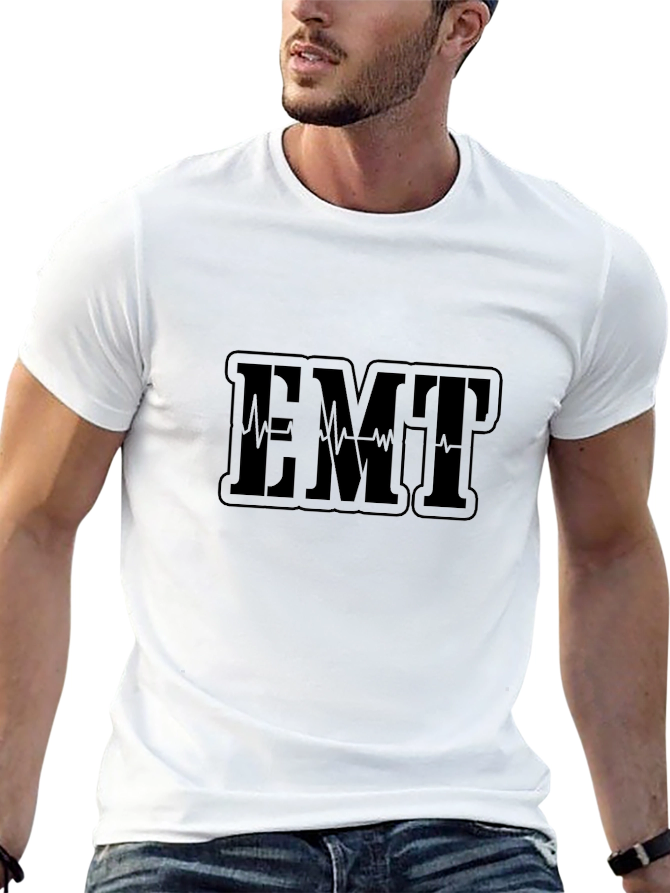 EMT Heartbeat Black T-Shirt
