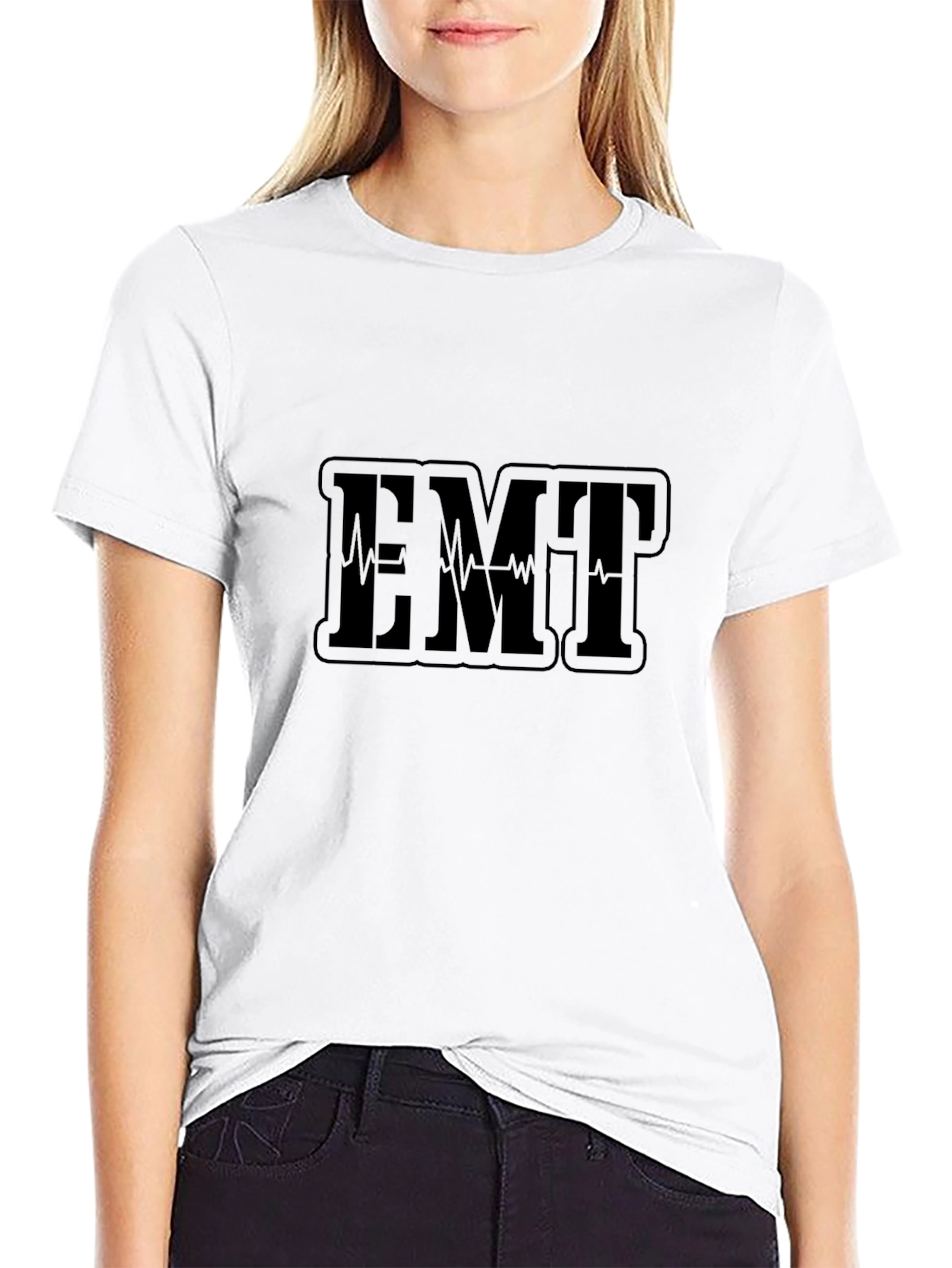 EMT Heartbeat Black T-Shirt