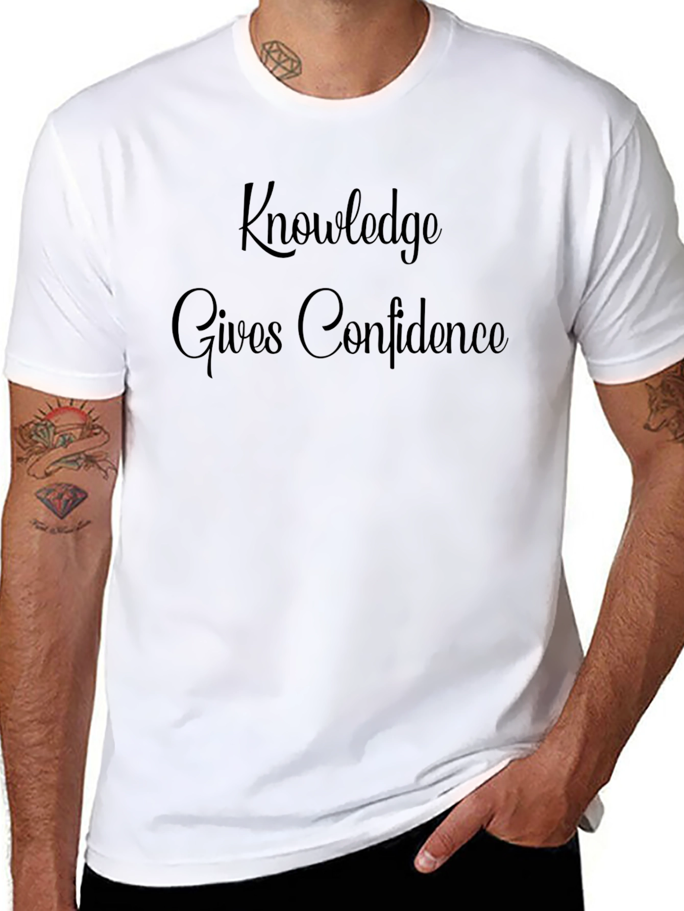 Knowledge Gives Confidence Black T-Shirt