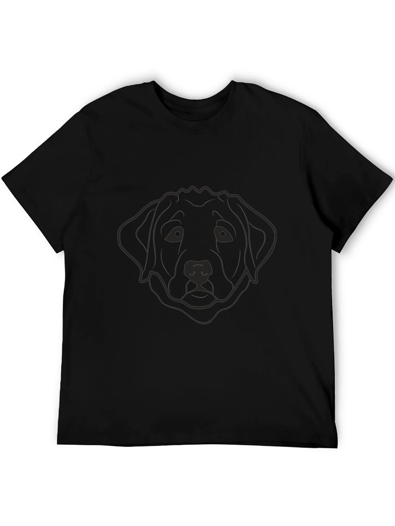 Black Dog Outline T-Shirt - Casual Style