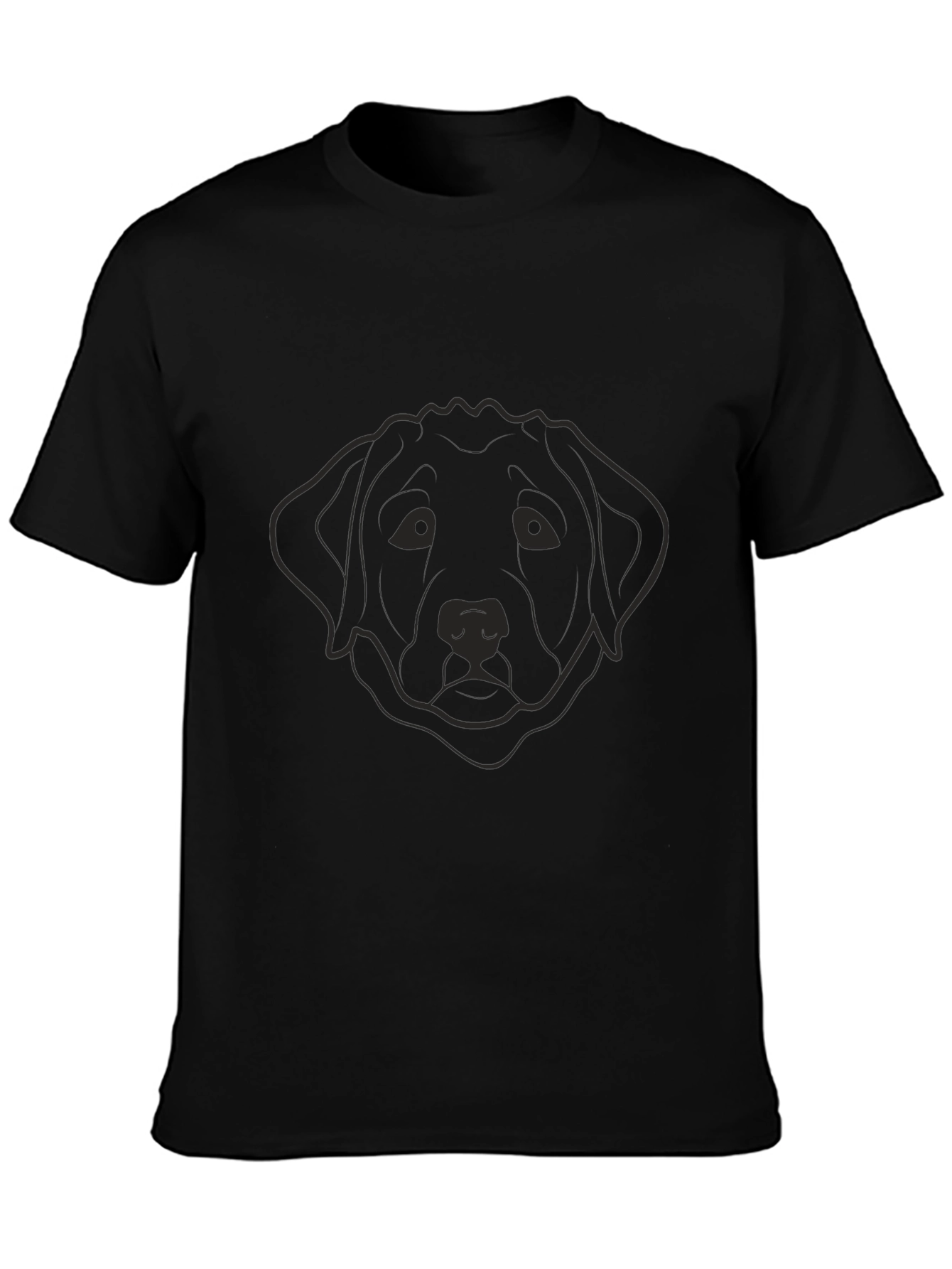 Black Dog Outline T-Shirt - Casual Style