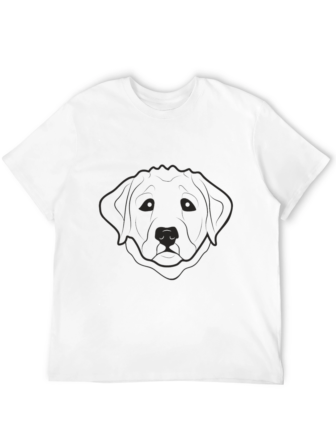 Black Dog Outline T-Shirt - Casual Style