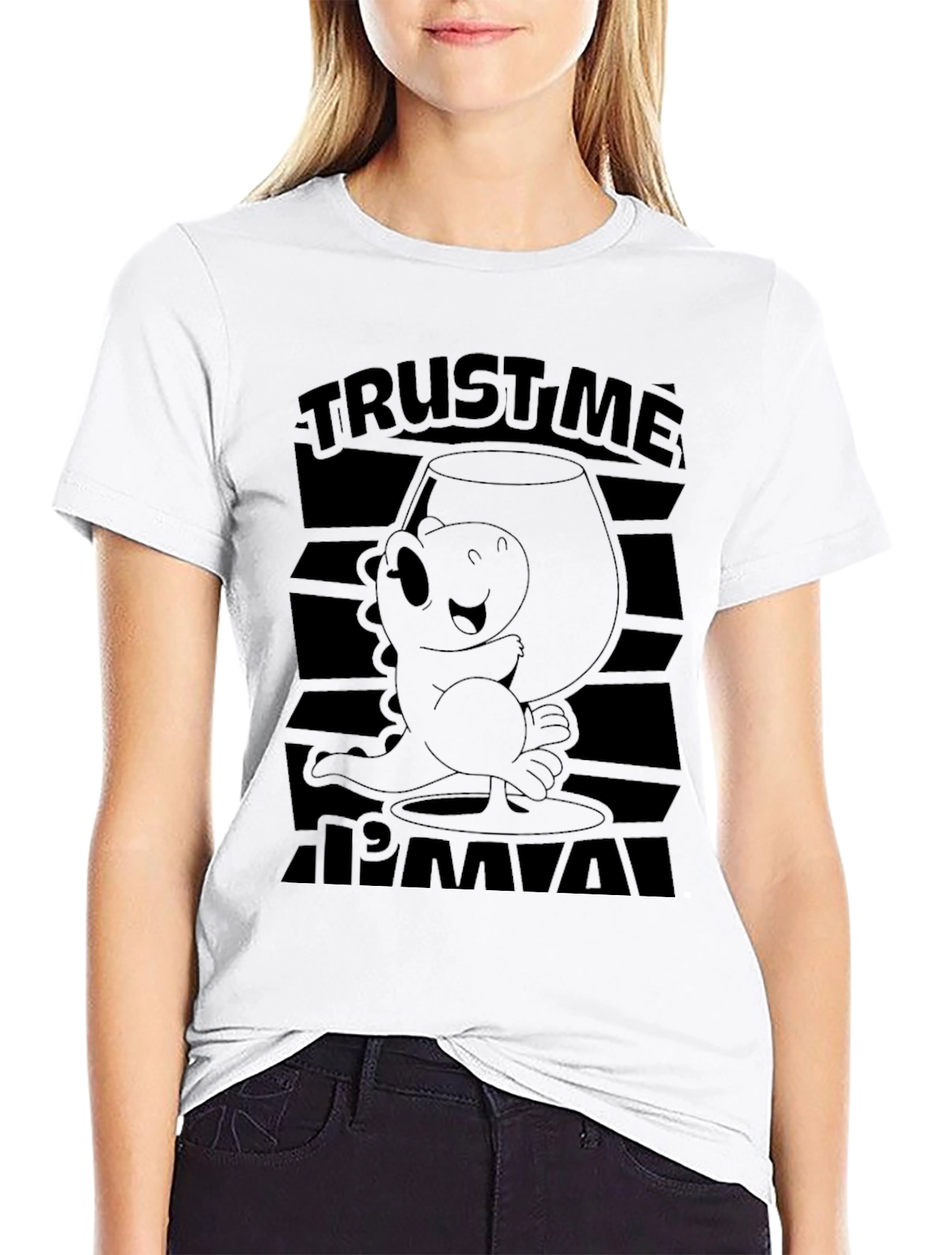 Trust Me Im a Dino Black Graphic T-Shirt