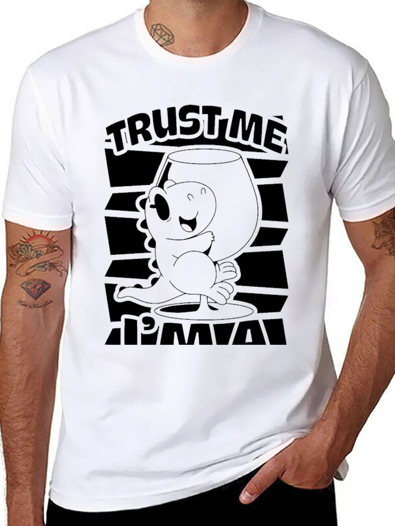 Trust Me Im a Dino Black Graphic T-Shirt