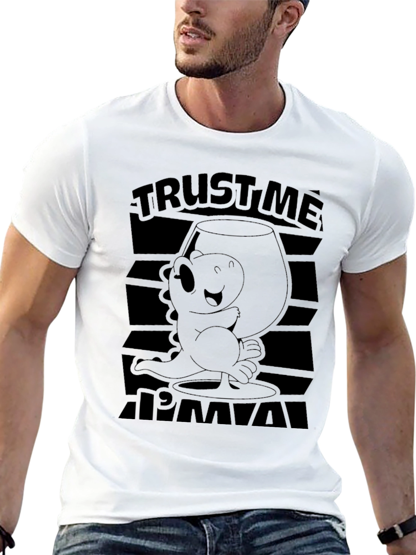 Trust Me Im a Dino Black Graphic T-Shirt