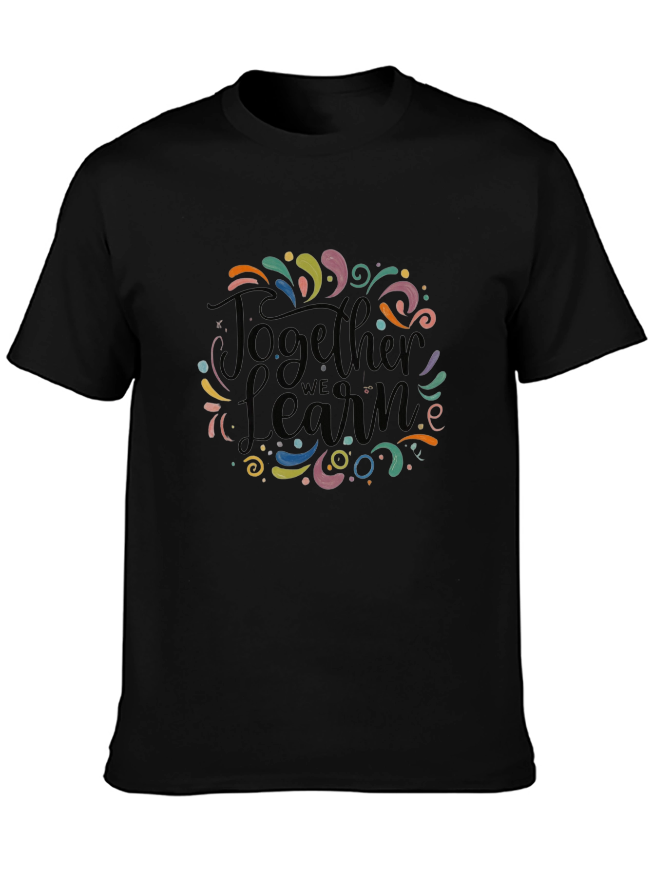 Together We Learn Graphic Tee - Black Cotton Blend