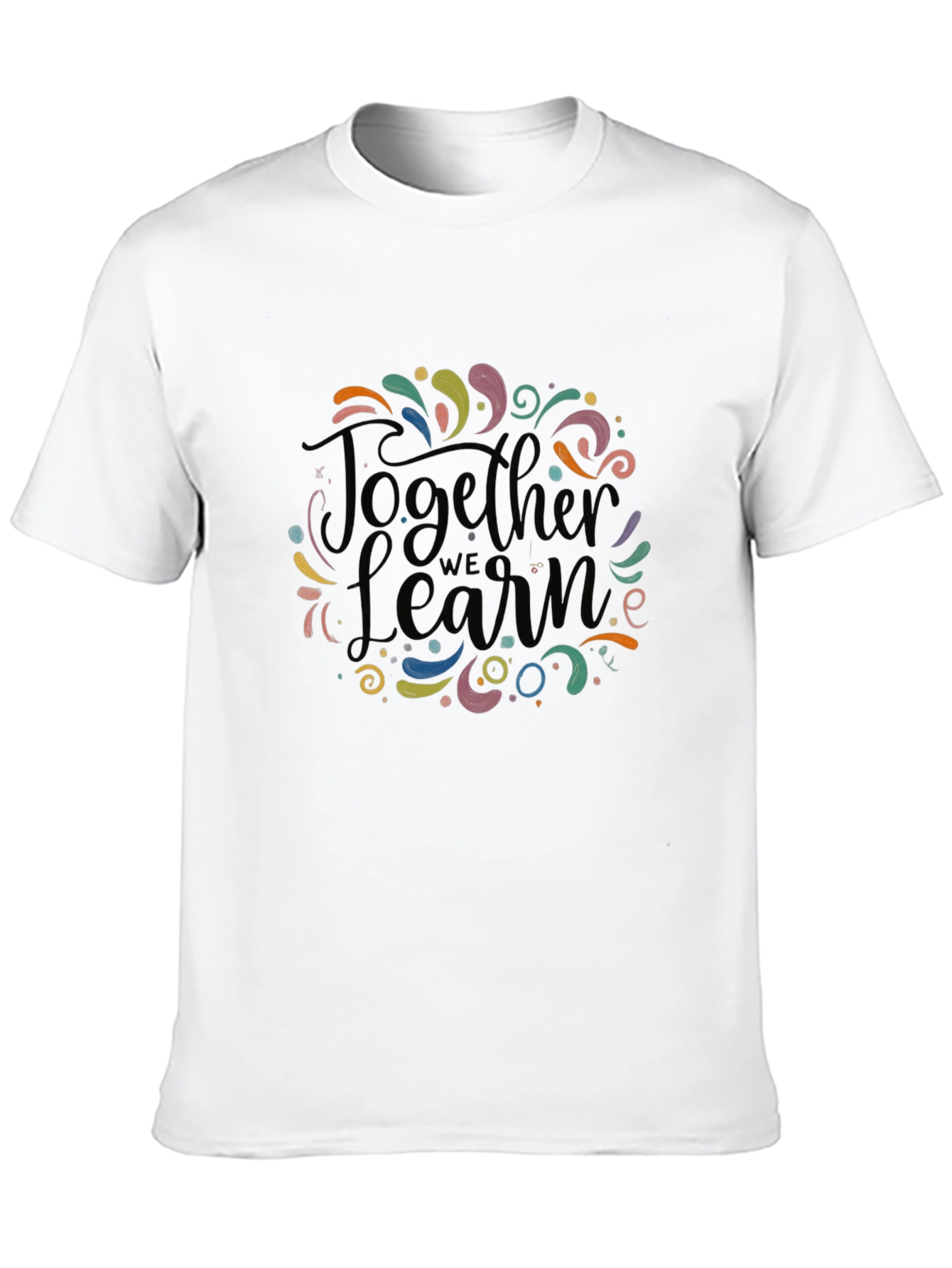 Together We Learn Graphic Tee - Black Cotton Blend