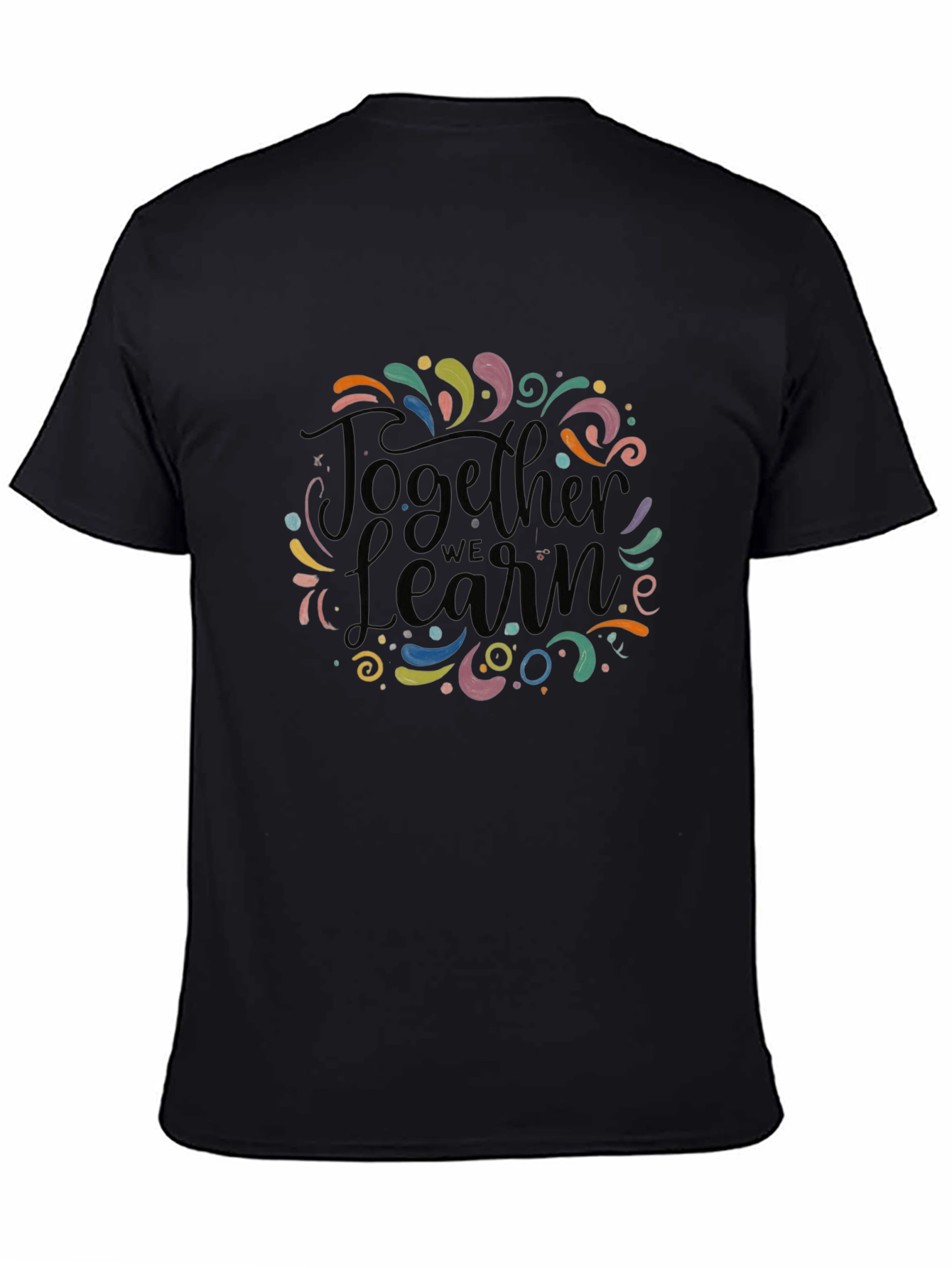 Together We Learn Graphic Tee - Black Cotton Blend