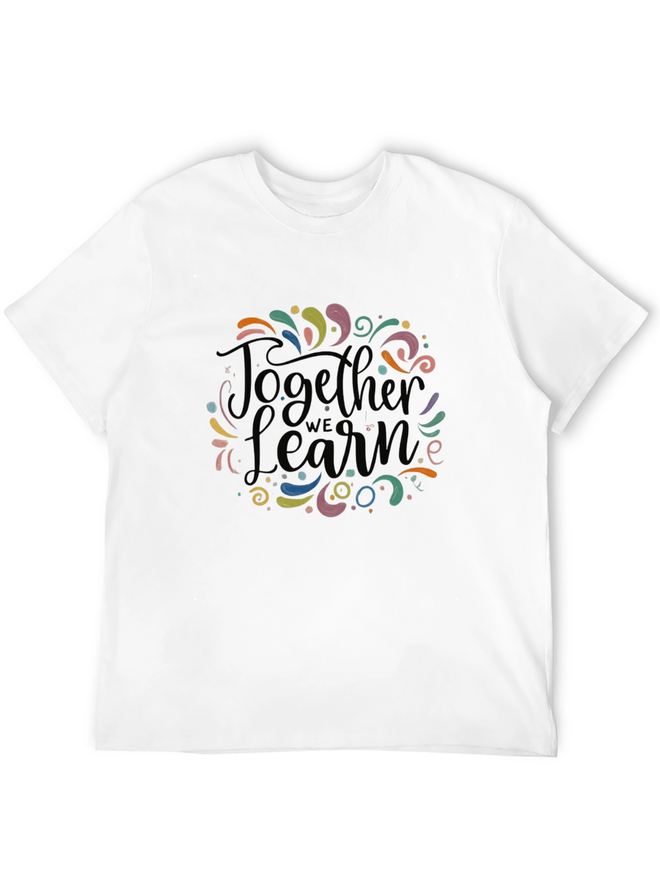 Together We Learn Graphic Tee - Black Cotton Blend