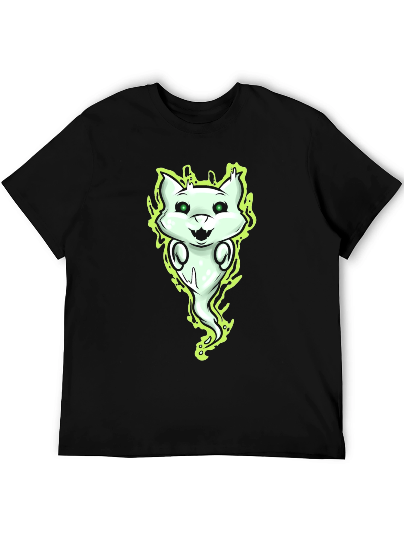 Ghost Cat Graphic Tee - Spooky Fun!