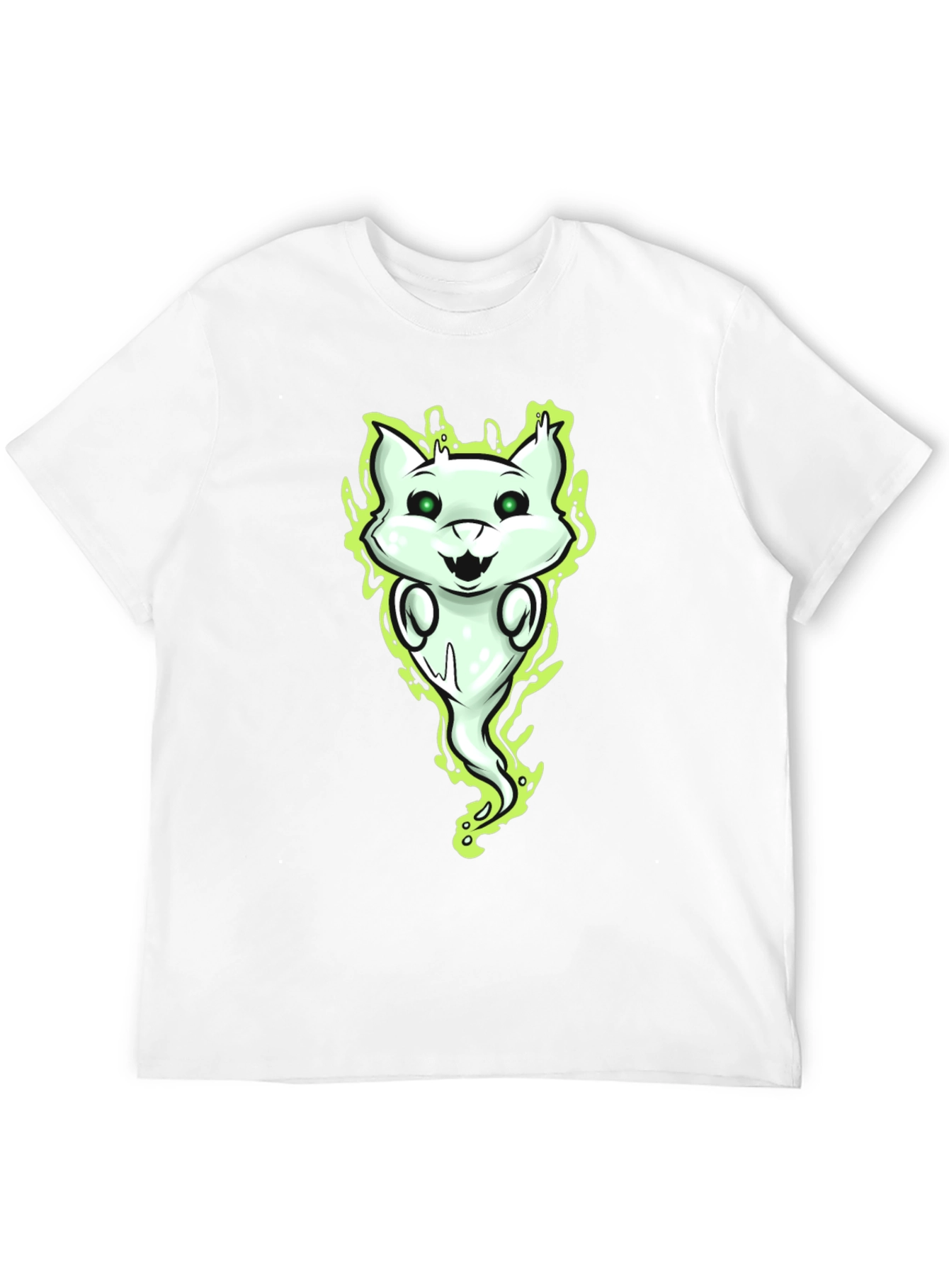 Ghost Cat Graphic Tee - Spooky Fun!