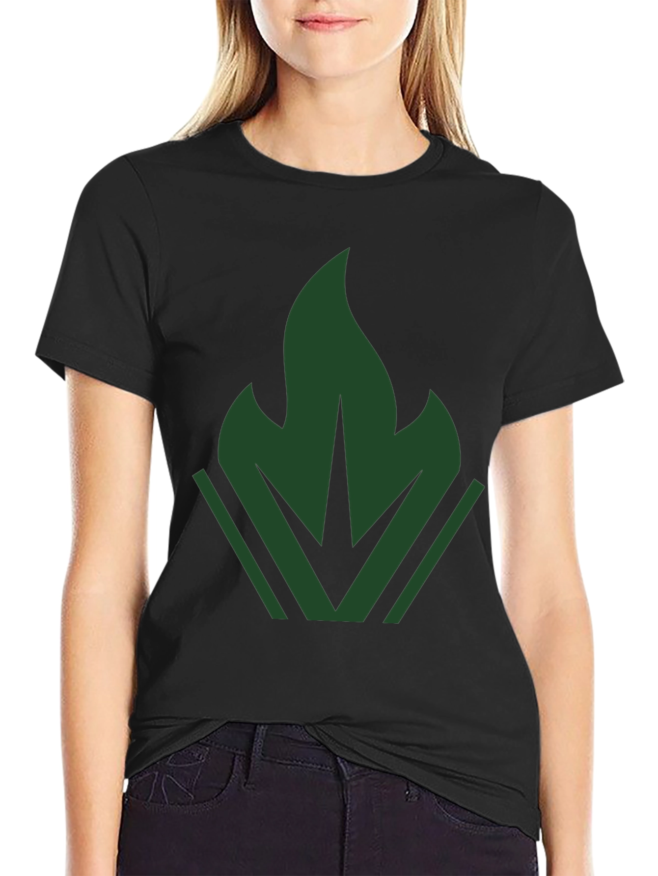 Dark Green Emblem Tee - Modern Casual Style