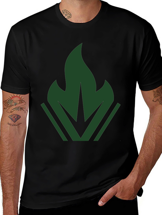Dark Green Emblem Tee - Modern Casual Style