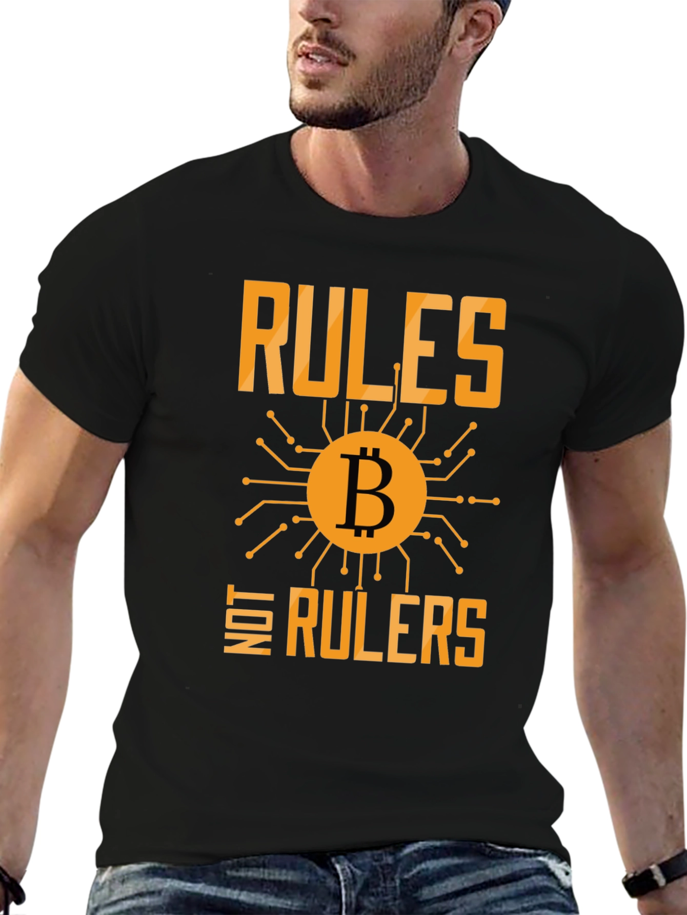 Bitcoin Rules Not Rulers Graphic T-Shirt