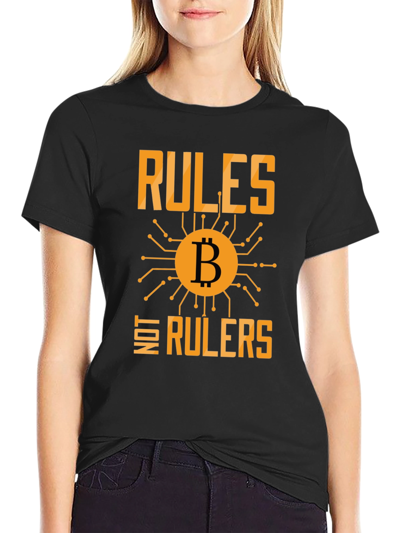 Bitcoin Rules Not Rulers Graphic T-Shirt
