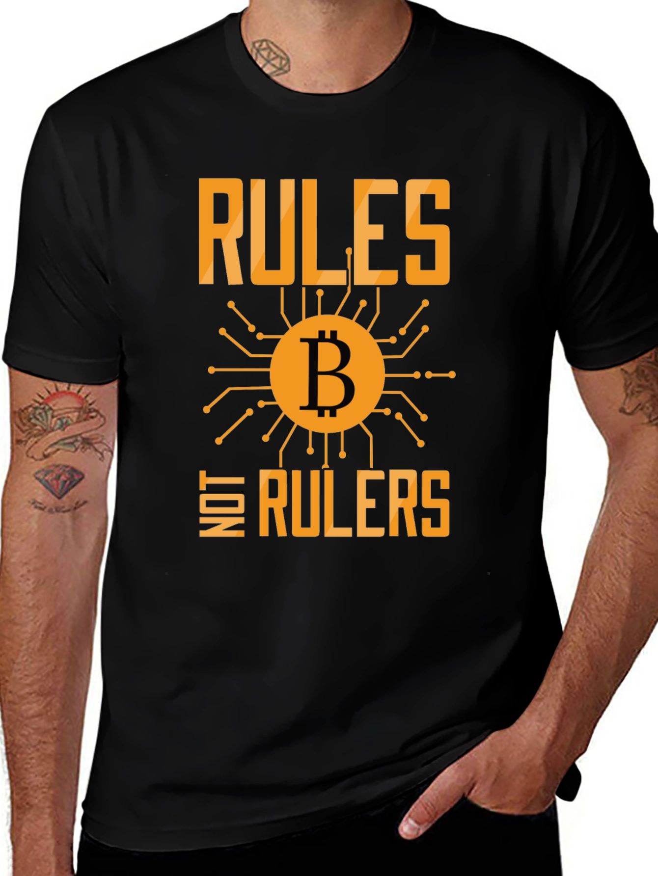 Bitcoin Rules Not Rulers Graphic T-Shirt