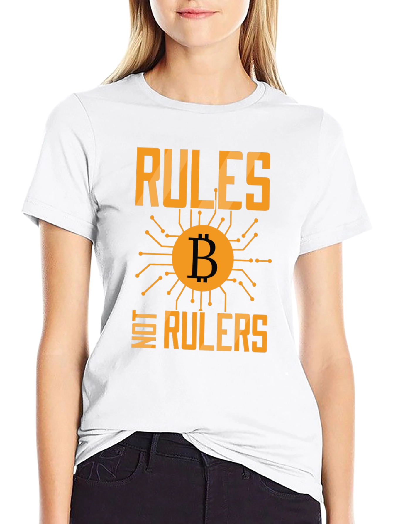 Bitcoin Rules Not Rulers Graphic T-Shirt