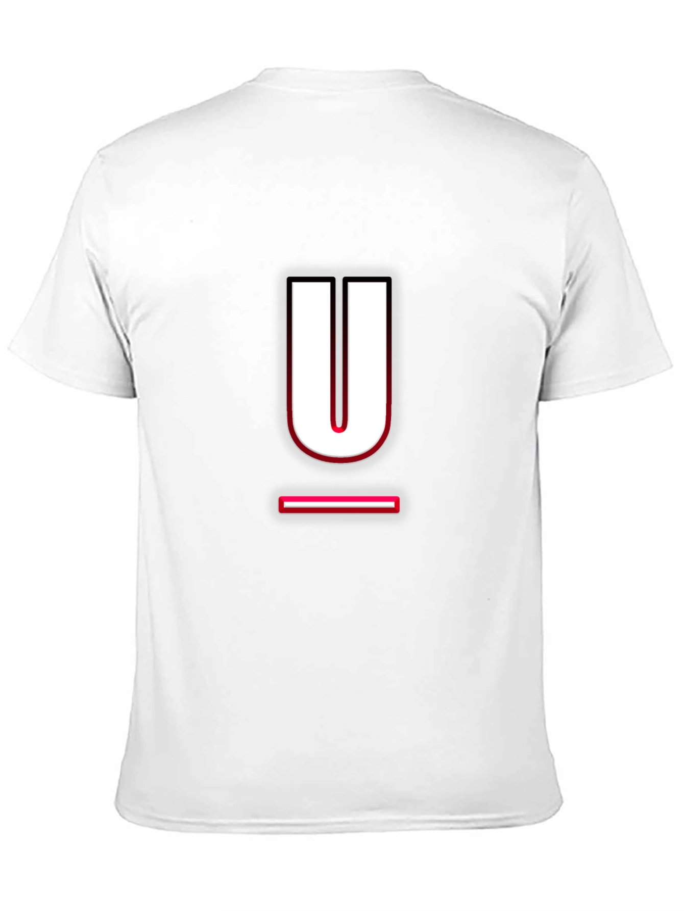 Modern Black T-Shirt with Letter U Design